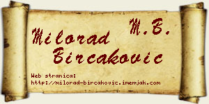 Milorad Birčaković vizit kartica